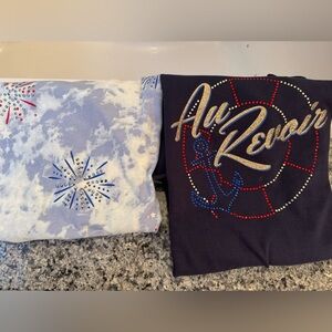 Set of two festive short sleeve t-shirts 
EUC